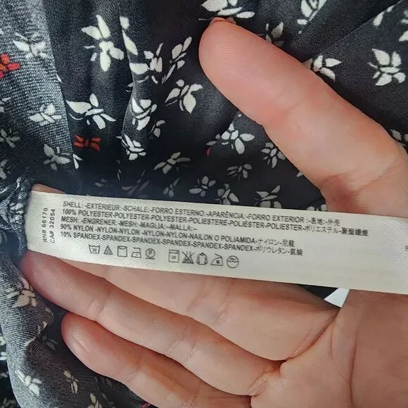 Free‎ People Ladylike Lady Printed Bodysuit Carbon Combo Medium NWT Cottagecore - Picture 5 of 8